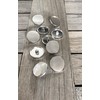 Pack of 10 Flat Smooth Silver Shiny Metal Eyelet Buttons