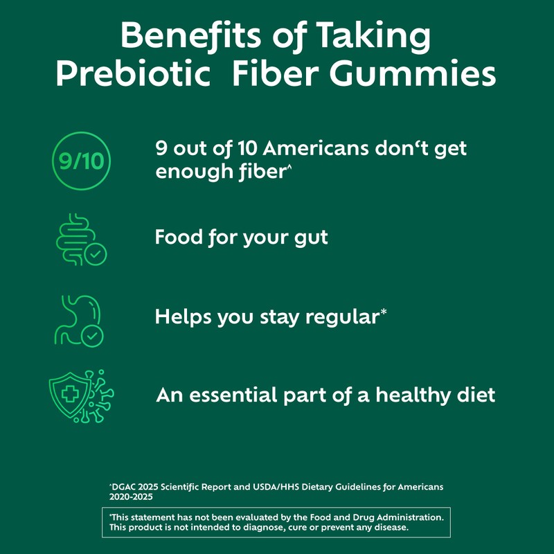 Benefiber Prebiotic Fiber Supplement Gummies for Digestive Health, Assorted Fruit