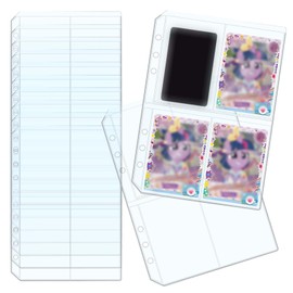 XiowDow 12pcs A5 Binder Pockets Clear PVC Card Holder Top Loading Photocard Sleeves 6 Holes Binder Pouches Document Filing Bags for Notebook Photocard Binder (A5 Clear)