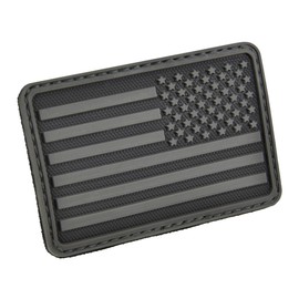 Hazard 4 US Flag Rubber 3D Morale Patch, Right Arm, Black/Grey, 3" L x 2" W x .2" D