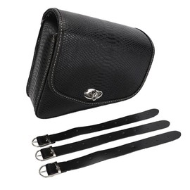 TOTMOX PU Leather Motorcycle Left and Right Saddle Bags, Large Load Capacity Swing Arm General Tool Bags, Black