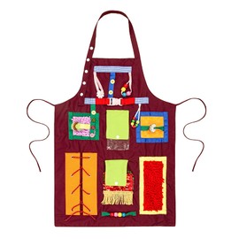 Nest Blanket for Dementia, Sensory Tools, Nestle Apron, Senior Engagement Toy, Fidget Blanket to Improve Dementia, Fidget Apron Autism Games for Dementia Sufferers (Red)