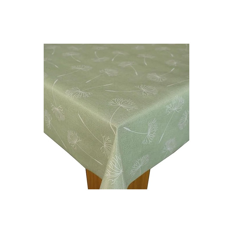 Karina Home Megan Wipe Clean Tablecloth Vinyl PVC (Sage Green,