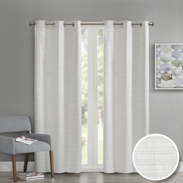 Comfort Spaces Grasscloth Room Darkening Window Curtain Pair / 2