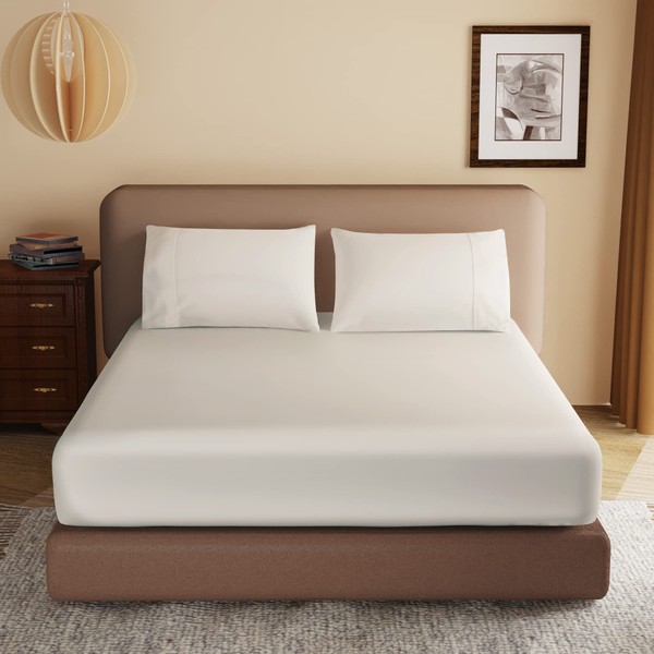 100% Egyptian Cotton Fitted Sheet, 600 Thread Count,8-16" Deep Pocket
