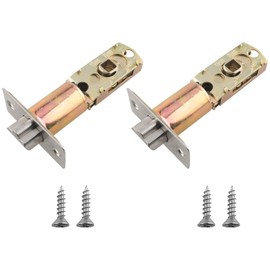 WHYHKJ 2PCS Adjustable Latch Insert Lock Triple Lever Ball Cam Aluminium Bathroom Door Kitchen Bathroom Door Lock Fitting Stainless Steel Tubular Latch for Lever Door and Internal Door Handle