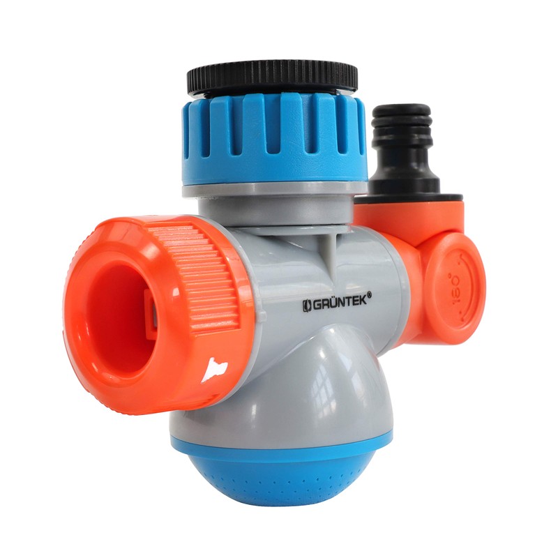 GRÜNTEK Flexible Tap Adapter with Rotatable and Tilting Hose Connection