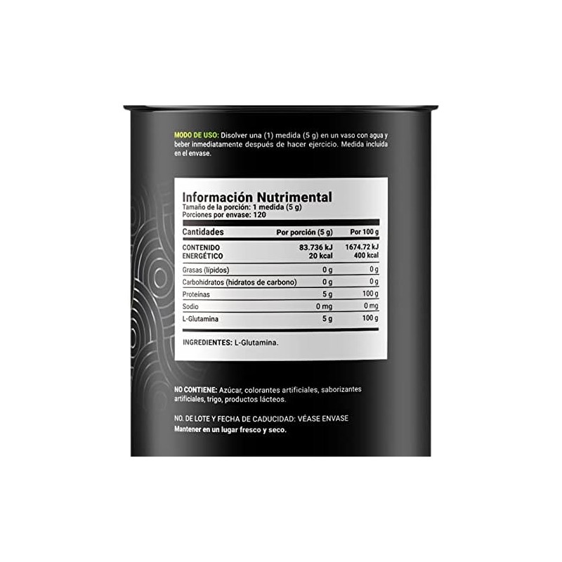 B Life Glutamina Micronizada 600g para Entrenamiento y Recuperación