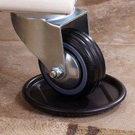 SoftTouch 1 5/8" Round Reusable Carpet Bottom Furniture Caster Cups to Protect Hardwood, Tile or Laminate Floors, Brown/Gray (4 Pack)