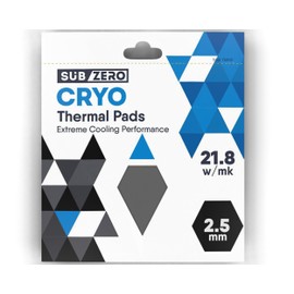 subZero CRYO 21.8w/mk Thermal Pad, 100x100mm, Super Soft Thermal Compound, Gap Filler for GPU/Laptop Heatsink/GPU/CPU/LED Cooler (2.5mm)
