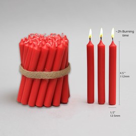 20 Red Chime Candles – 4.5'' Christmas Candles for Christingle, Tree Candles, Pyramid Candles, Festive Decor, Advent Celebrations, and Special Occasions