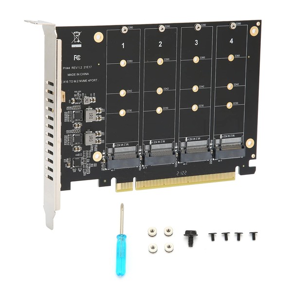 Nvme Pcie Adapter, Ssd to Pcie Adapter Card 4 Port