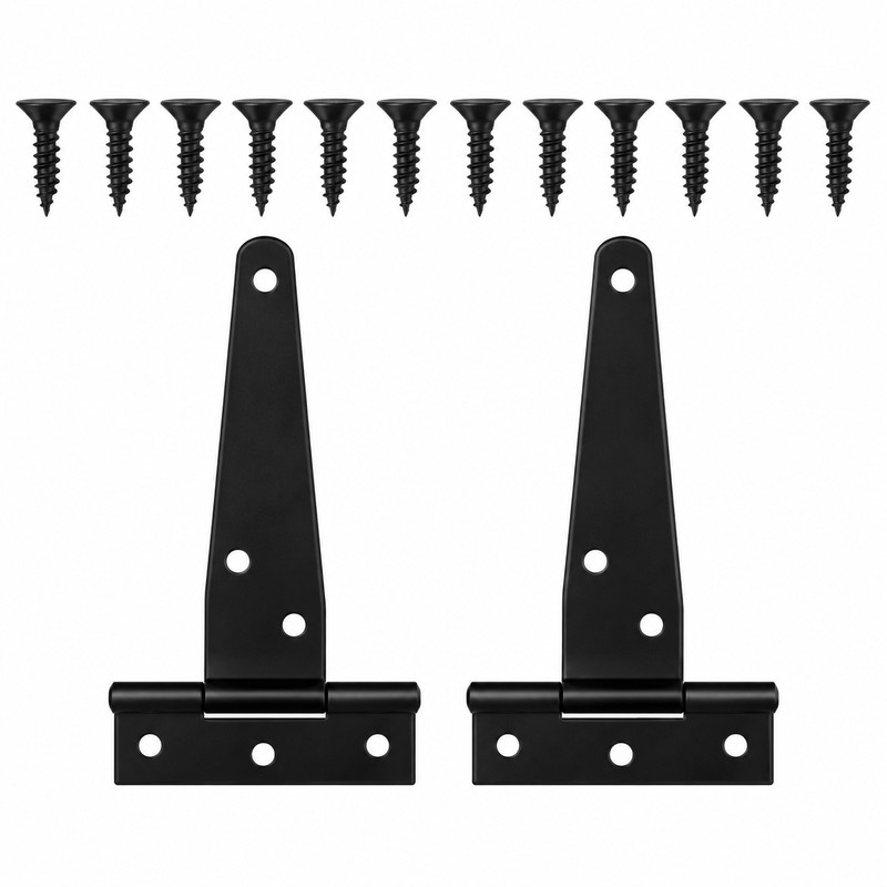 4-Inch T-Hinges for Shed Doors & Gates – Heavy-Duty Black