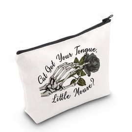 CMNIM Dark Romance Makeup Bag Booktok Romance Gift Hd Carlton Cat Got Your Tongue Zipper Pouch Bag Haunting Adeline Book Merch (Carlton Cat MB)