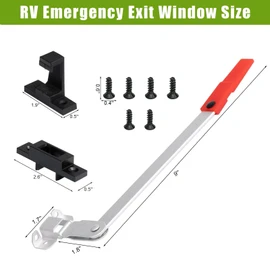 AlloTemlass RV Emergency Exit Window Latch Replacement - Aluminum, Wind-Resistant, Security, Easy Install for Travel Trailer/Camper, Pre-Assembled