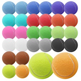 Voittozege 30 Pcs Tennis Balls for Dogs 2.5 Inch Pet Dog Playing Balls Mini Training Dog Balls High Elasticity Practice Puppy Ball for for Large Dog, Medium Small Dogs,15 Colors