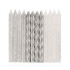 Dazzling Glitter & Silver Spiral Birthday Candles - 24ct Assorted