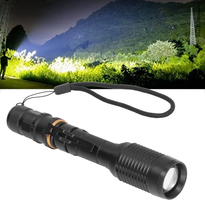 Telescopic Zoomable Flashlight 5 Lighting Modes 5000LM Waterproof Bright Flashlight
