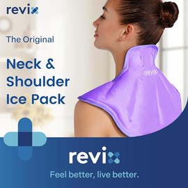 REVIX REVIX Shoulder Ice Pack Reusable Large Neck Shoulder Ice Pack Wrap for Upper Back Tiredness, Soothing Discomfort and Fatigue, Purple