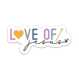 Love of Jesus Sticker God Cross Heart Christian Sticker Religious Faith Based Biblical Christ Worship Waterproof Vinyl Stickers for Laptop Water Bottle Tumbler Journal Decals Gifts for Adults Kids