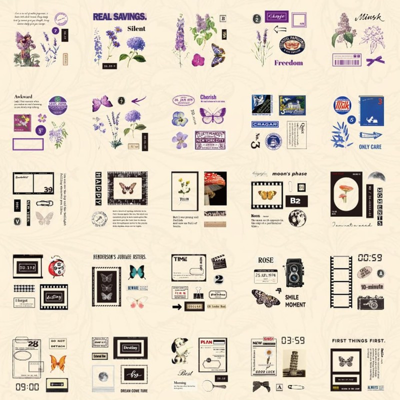 moin moin Stickers Stickers Bulk Set of 100 Clear Transparent