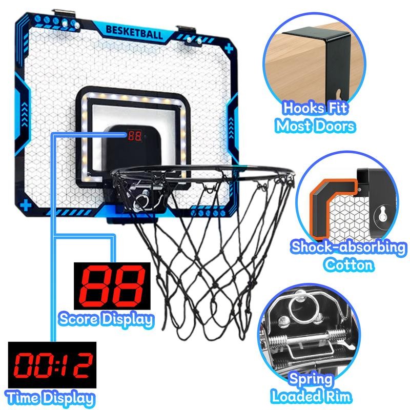 Indoor Basketball Hoop, Basketball Hoops Over The Door with LED