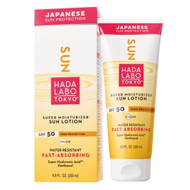 Hada Labo Tokyo Sun Lotion Body SPF 50 UVA UVB Hyaluronic Acid, Panthenol, Water Resistant