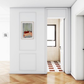 Pangda 1 Set Peel and Stick Wall Molding Kit, Premade Accent Molding Wainscoting Panel for Interior Wall Moulding Decor, Ready to Assemble Wainscoting Accent Panel (54 x 24 in)