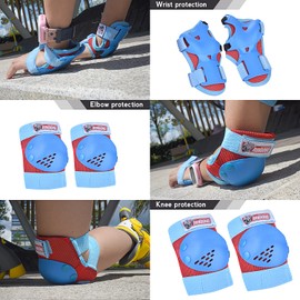 knee pads and elbow pads for kids Wrist Guards Protective Gear 3 in 1 Set, for 3-15 Years Child Roller Skates, Inline Skating, Cycling, BMX Bike, Skateboard, Scooter Riding and Outdoor Extreme Sports