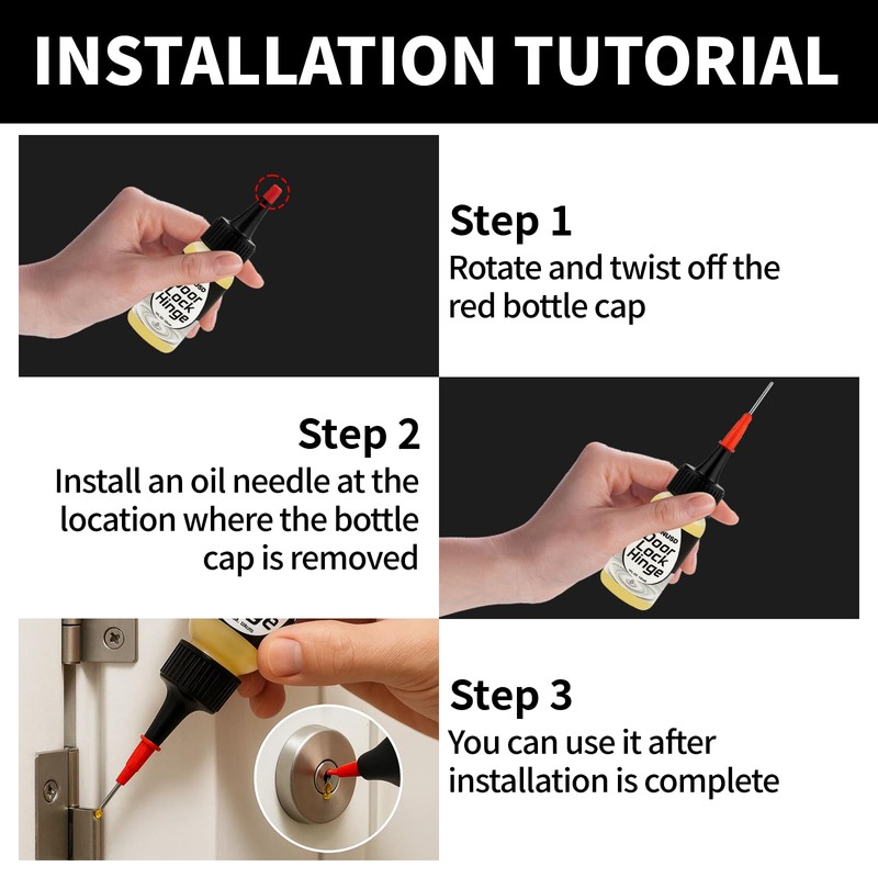 Door Hinge Lubricant Needle Oiler | 2 oz Lock Lube