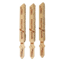 BOBEINI 3pcs 3" T150 Carbide Grain 50 Grit T-Shank Jigsaw Blades Ceramic Tile Cutting Tool New