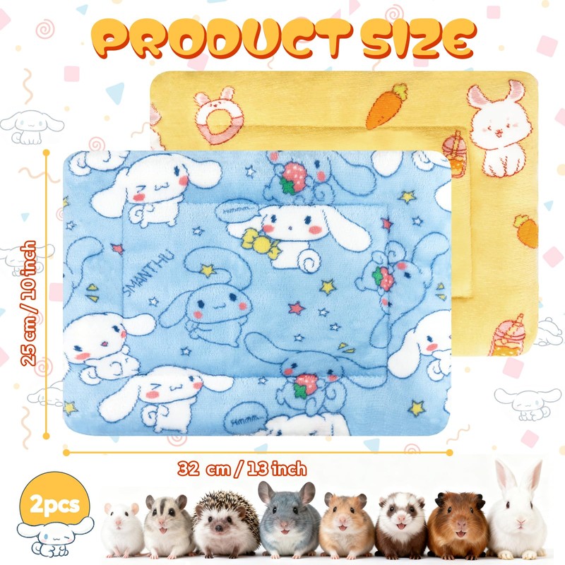 CHICAUP 2 Pcs Guinea Pig Bed, Washable Rabbit Bunny Bed