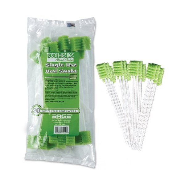 Sage Toothette Plus Swab Unflavored Plastic - Pack of 20