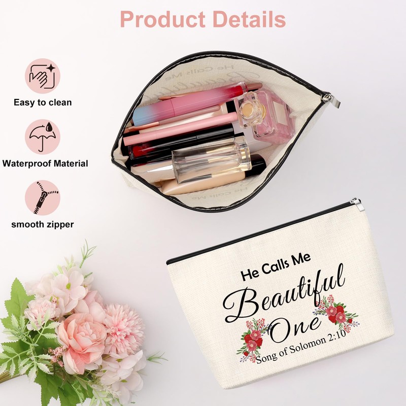 Christian Gift Makeup Bag Inspirational Religious Faith Gift for Women