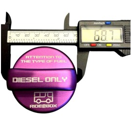 RIDE@BOX フューエルキャップカバー ハイエース レジアスエース 200系 アルミ製 給油口 給油口キャップ ヒューエルキャップカバー パープル 紫 貼付タイプ 軽油用 ディーゼル用