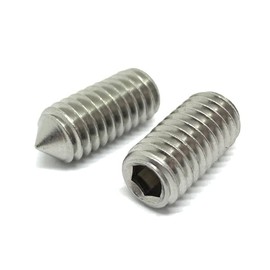 (50 Pieces) #10-32x1/4" Stainless Steel Fine Thread Cone Point Allen Socket Set Screw