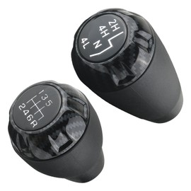APPERFiT Shift Shifter Knob Set (Carbon Fiber) for Manual Transmission & 4x4 Transfer Case Compatible with Jeep Wrangler JK 2007 2008 2009 2010 Replaces: 52060485AG
