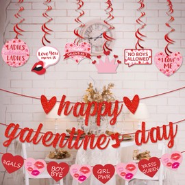 Galentines Day Party Decorations Glitter Happy Galentines Day Banner Galentines Day Party Decor Happy Galentines Day Party Decorations