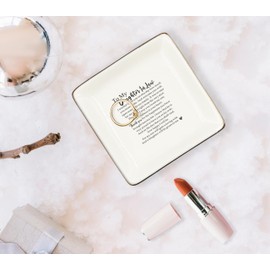WODMIS Daughter in Law Gift from Mother in Law Ceramic Jewelry Tray Dish, to My Daughter in Law, Mothers Day Christmas Daughter in Law Wedding Gifts from Mom Jewelry Plate Ring Trinket Dish