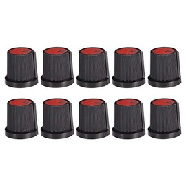 uxcell 10Pcs 6mm Shaft Hole Knob for Speaker Effect Pedal Amplifier Potentiometer Knob Black Red