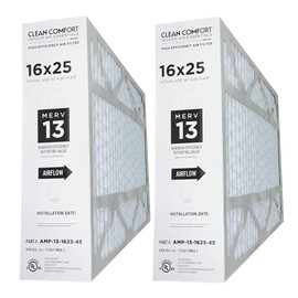 Clean Comfort AMP-13-1625-45-16" x 25" x 4.5" Media Air Filter, MERV 13 (2 Pack)