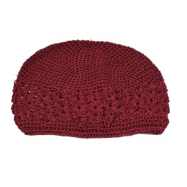 Nayt Kufi Hat Crochet Cap Beanie Wine Burgundy