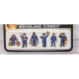 Woodland Scenics Scenic Accents A1847, Six Train Personnel Figures, HO Scale