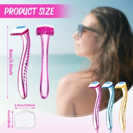 Honoson 16 Counts Women's Disposable Razors Set for Beginners Sensitive Skin Shaving Kit Razor Gift Set(Rose Red, Blue, Yellow)