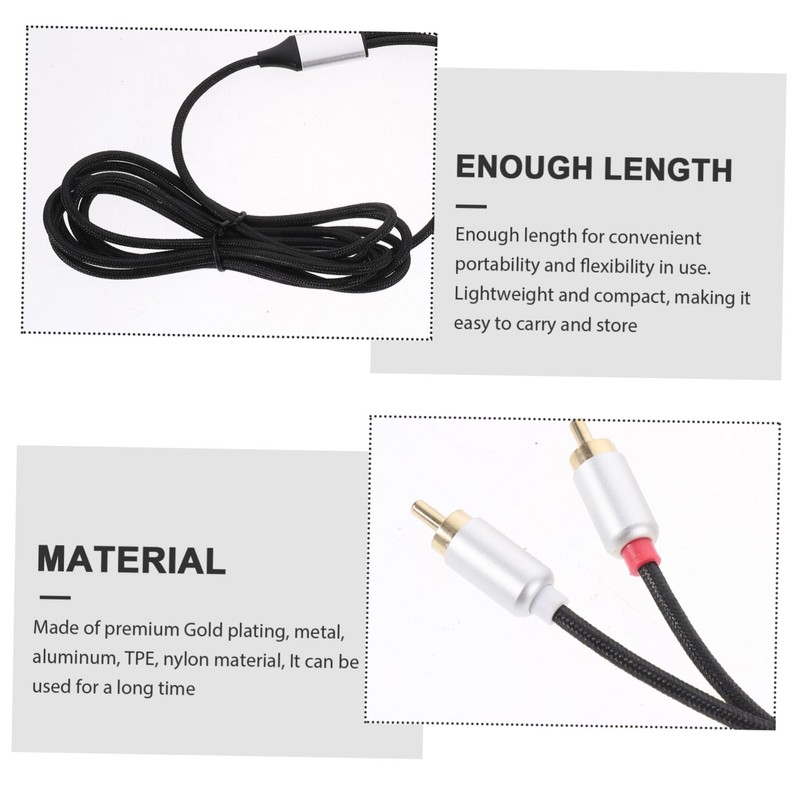 Totority Rca Cable for Audio Transferring Cable Audio Equipment Adapter