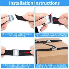 ROELLY Pack of 12 lashing straps, 1 m lashing straps, short, adjustable lashing strap with clip closure, lashing strap, suitable for motorcycles, cars, bicycles, luggage, camping, black