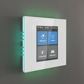 LANBON L8-HS4 LCD 4 Gang Smart Light Switch with Tuya Smart Life & Homekit & Smart Living System, WiFi Touch Light Switch Compatible with Alexa and Google Home, Neutral Wire Required, No Hub Required