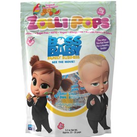 Zollipops The Clean Teeth Pops - Boss Baby, Anti Cavity Lollipops, Delicious Flavors, Tropical, 3.1 Ounce