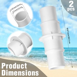 Relaxgiant 4 Pcs Pool Hose Adapter Kit, 1-1/4 or 1-1/2 Hose Connector Coupling and 11238 Hose B Adaptor for Swimming Pool Vacuum Cleaner Filter Pump Hose Surface Skimmer Small Strainer