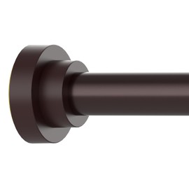 Thestoa Brown Shower Curtain Rod Adjustable 43-66 inch, 1"Diameter Spring Tension Curtain Rod No Drill, Anti-Rust Non-Slip Shower Rod for Bathroom Tension Rod